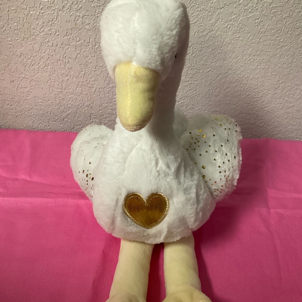GOFFA International Plush White & Gold Swan Stuffed Animals Plush Toys